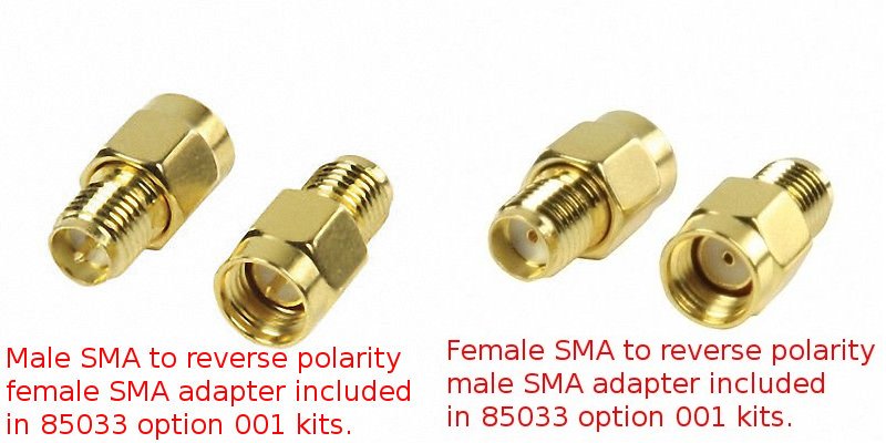 Reverse SMA adapters