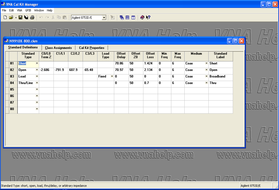 VNA Cal Kit Manager software