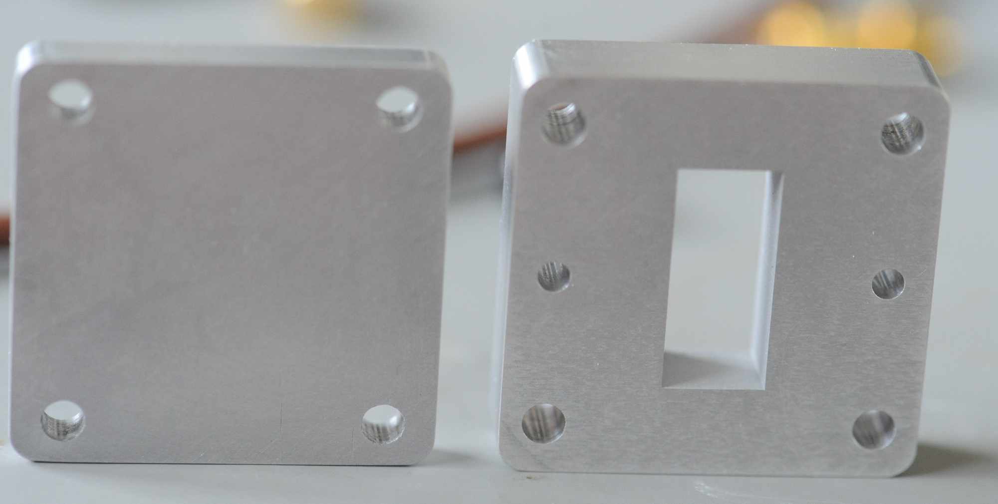 WR90 rectangular   waveguide short and shim.