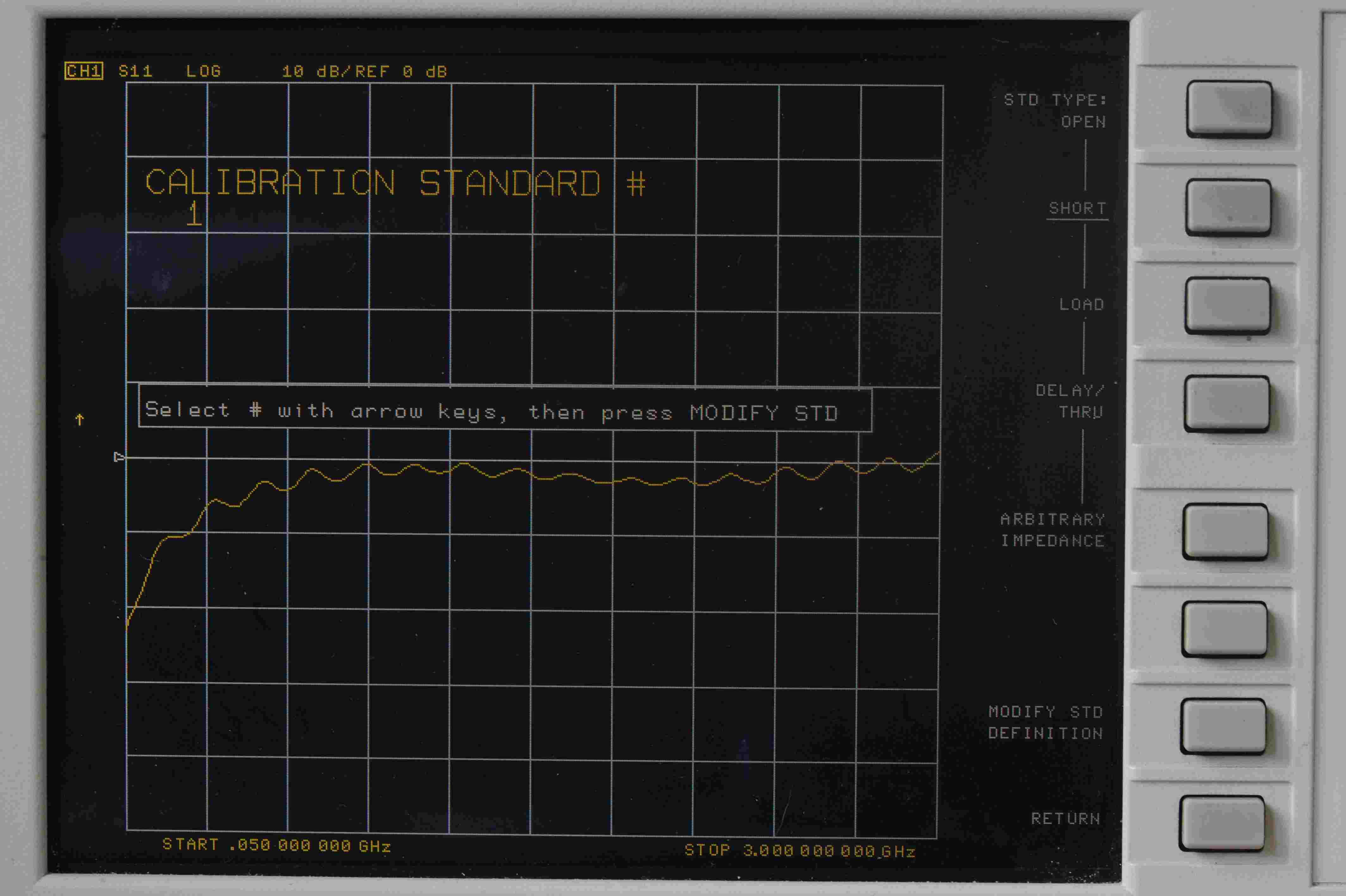 Calibration standard #1 is defined as a short, and should NOT be changed