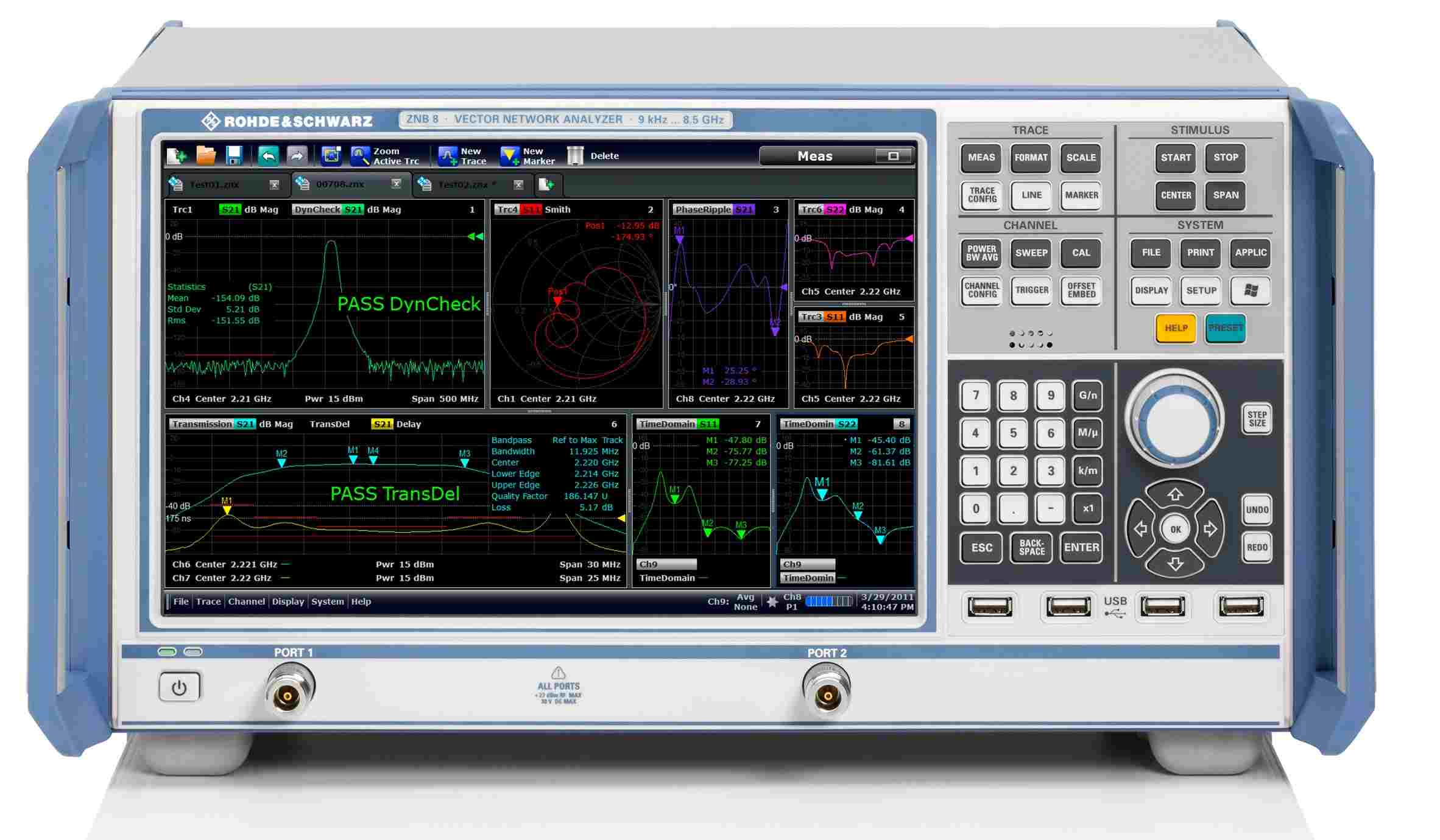 Kirkby Microwave 85033 with Rohde & Schwarz ZNB8 VNA