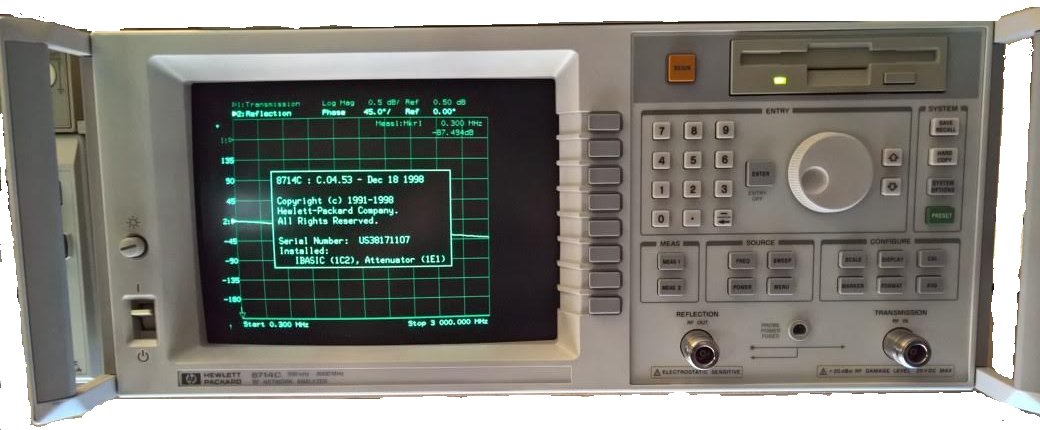 A vector network analyzer (VNA)